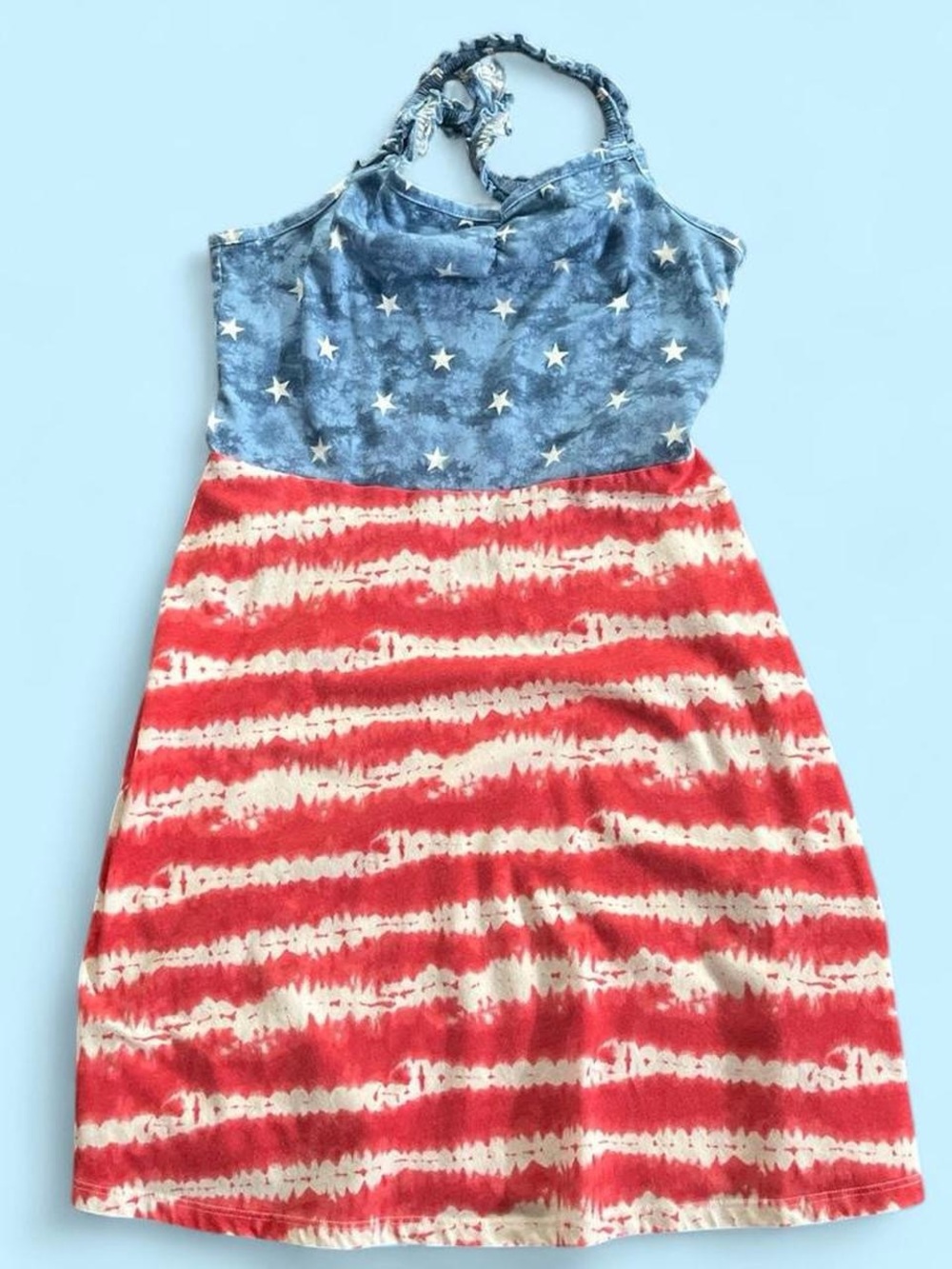 SO Girls Star-Print Blue Halter Dress - Picture 1 of 3